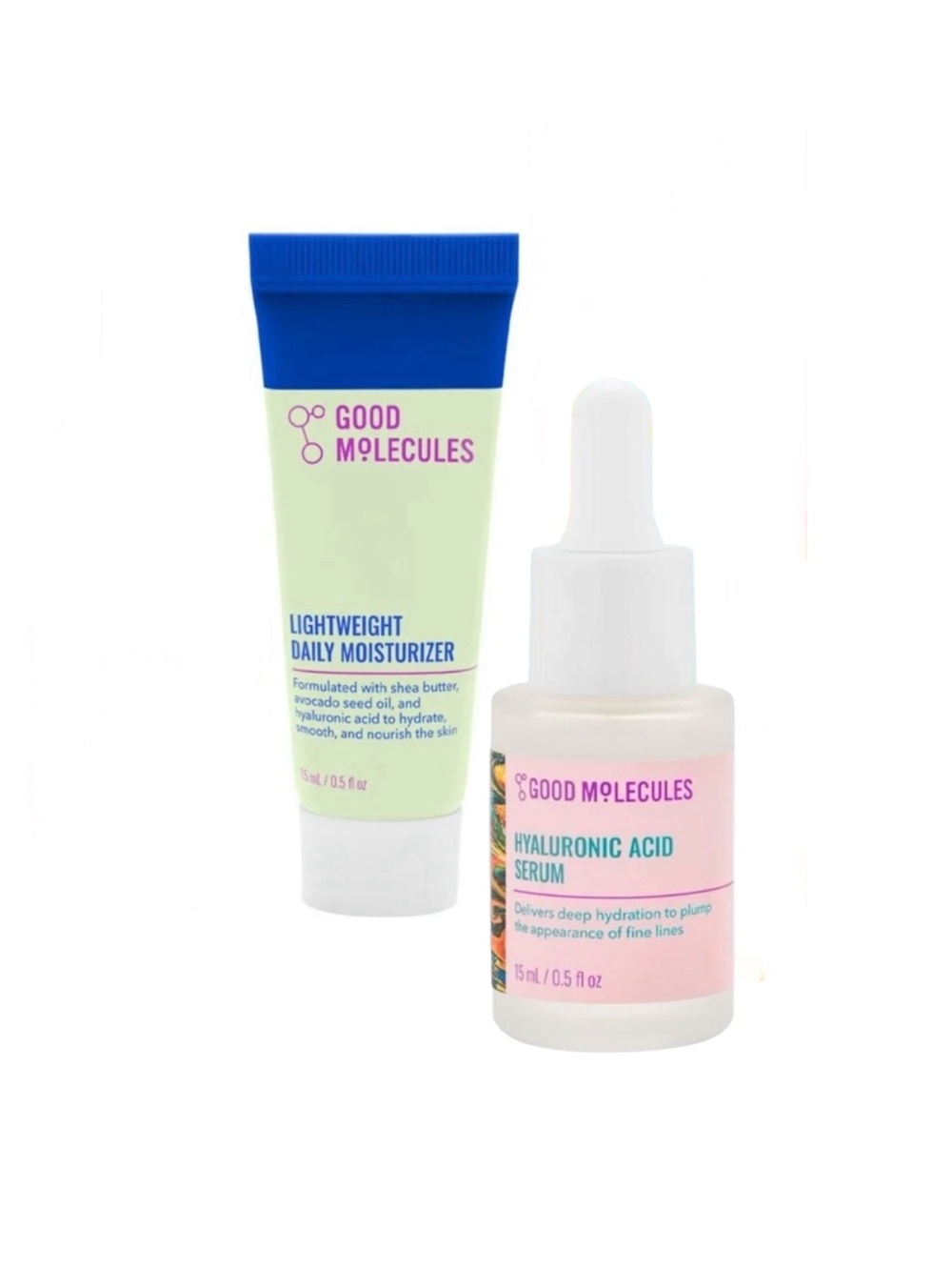 Good Molecules Daily Moisturizer & Hyaluronic Acid Serum Travel Lot 15ml